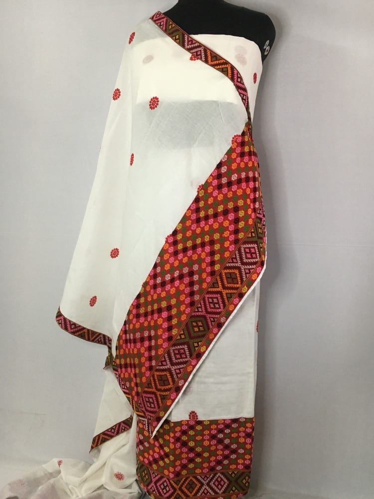 Woven Mekhela Chador Ac Cotton With Mina Mekhla Saree (Peach)