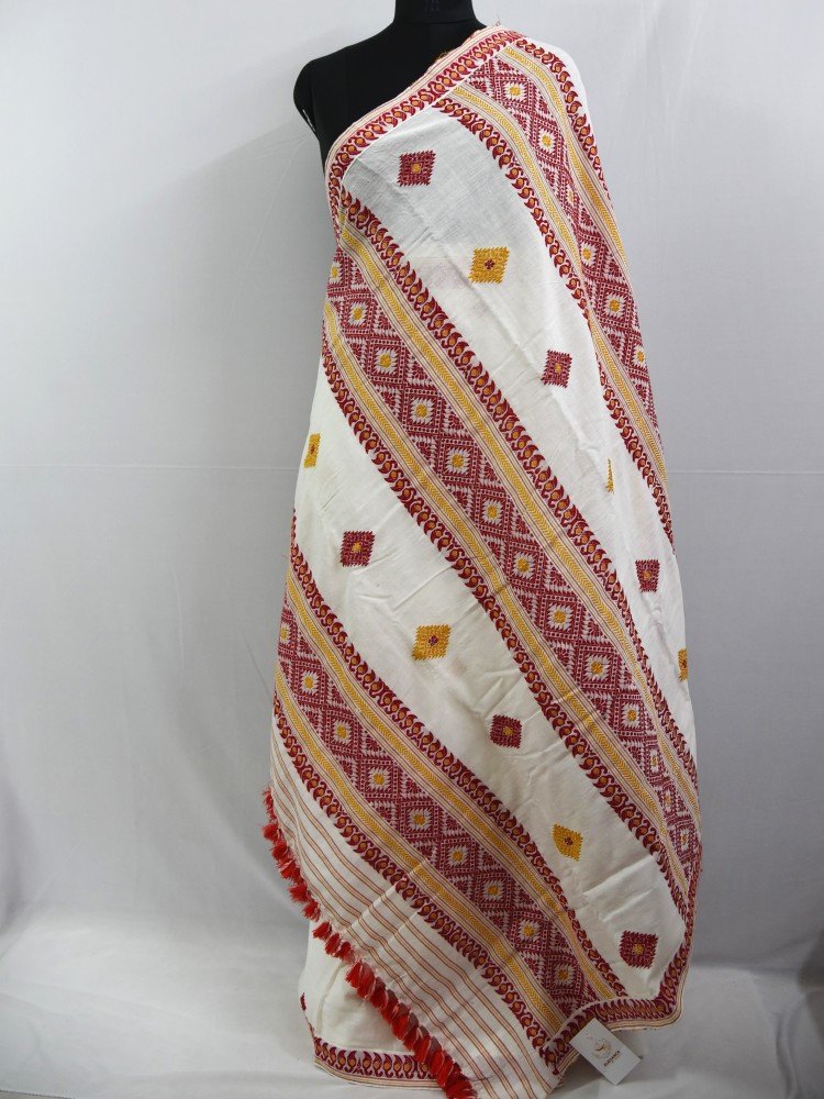 Buy Latest Off White Handloom Saree Online | Handloom Off White Saree