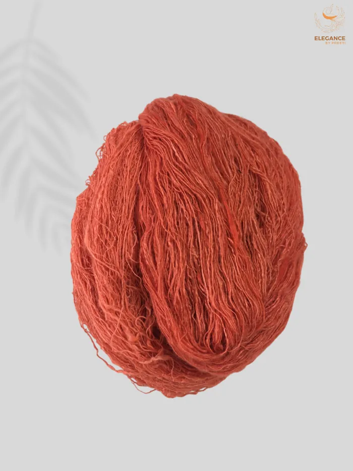 Orange Handspun Eri Silk Yarn