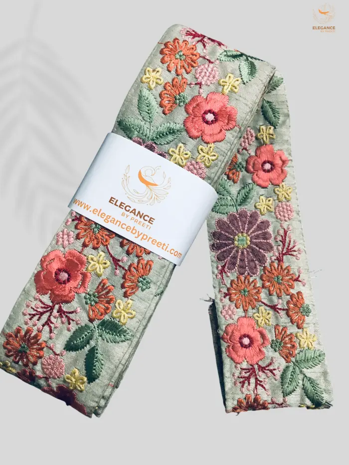 Floral Embroidered Saree Border